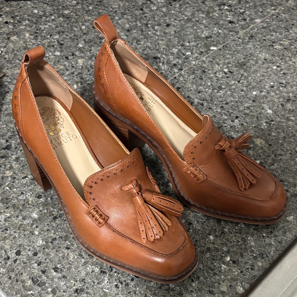 Sam Edelman Tan Leather Tassel Loafers